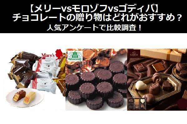 【メリーvsモロゾフvsゴディバ】チョコレートの贈り物はどれがおすすめ？人気アンケートで比較調査！