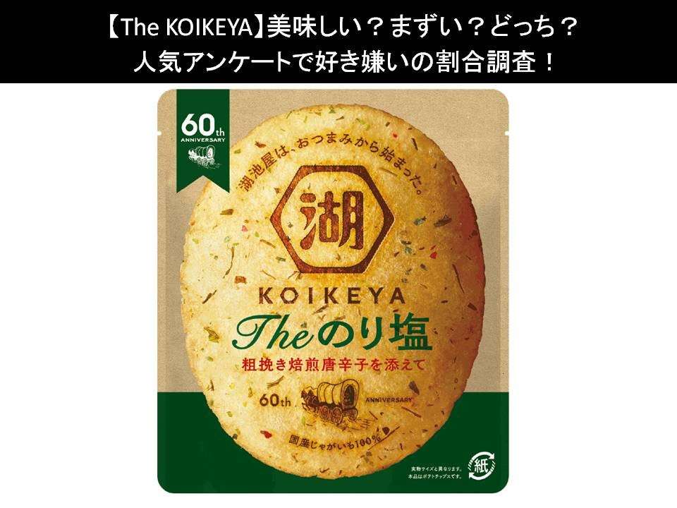 【The KOIKEYA】美味しい？まずい？どっち？人気アンケートで好き嫌いの割合調査！